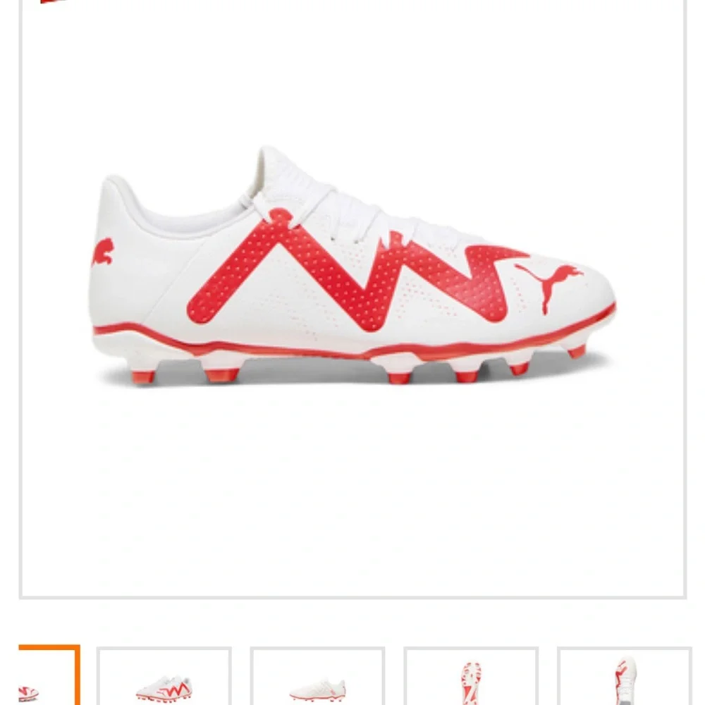 Puma White and Red Soccer Cleats partially used - Picture 1 of 1